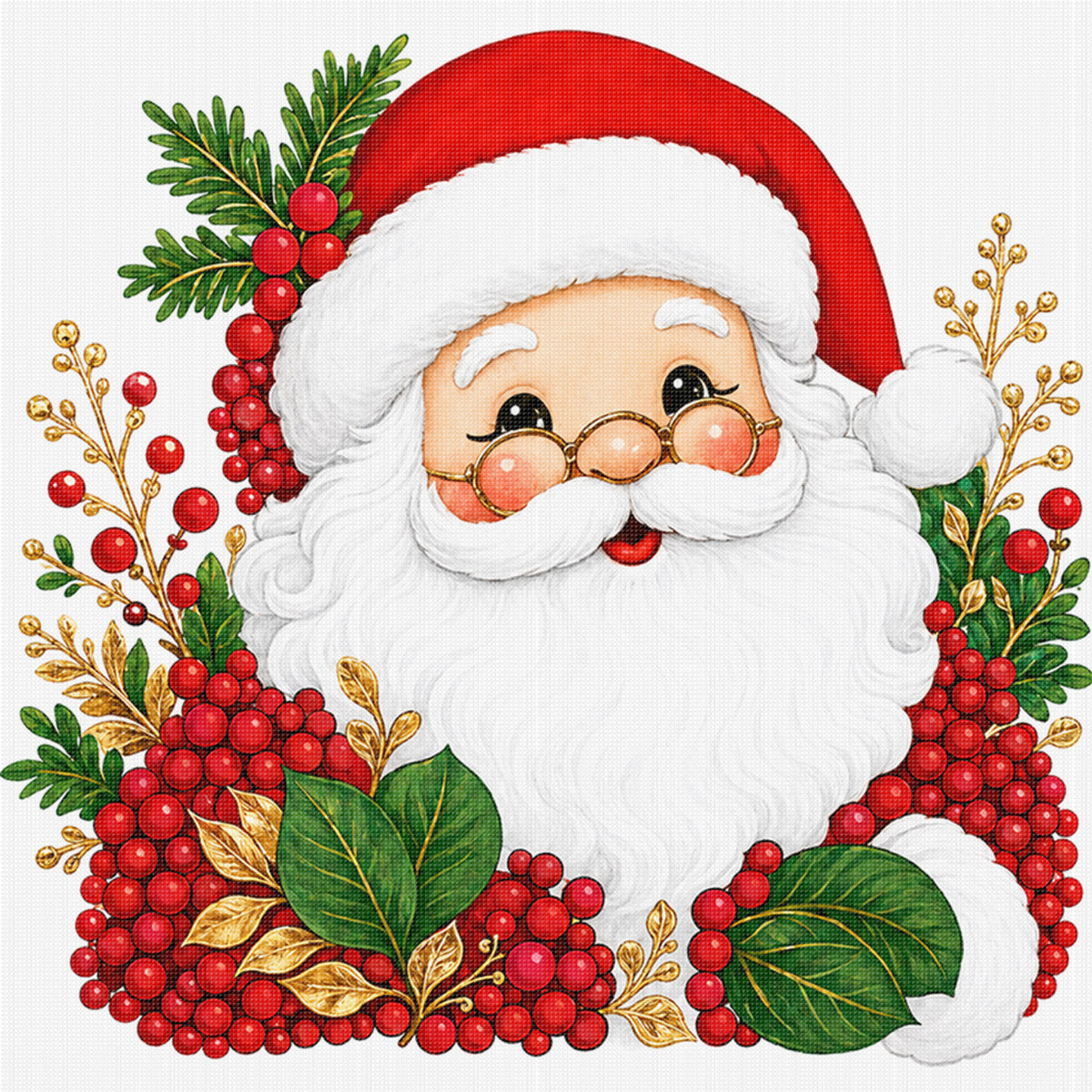 Süßer Weihnachtsmann - Vollständiges 11CT Stempel-Kreuzstich-Set 40x40CM - Huacan