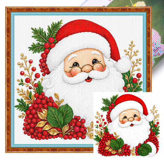 Süßer Weihnachtsmann - Vollständiges 11CT Stempel-Kreuzstich-Set 40x40CM - Huacan