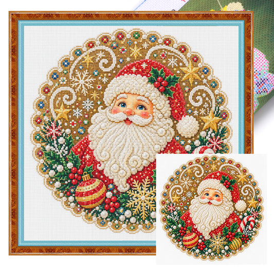 Weihnachtsmann – Vollständiges 14CT-Stempel-Kreuzstich-Set 40x40CM – Huacan