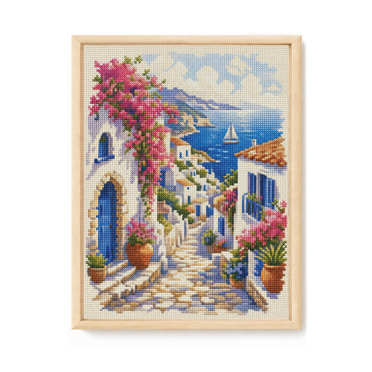 Aegean Village - Full 11CT Stamped Cross Stitch 40x53CM - Huacan