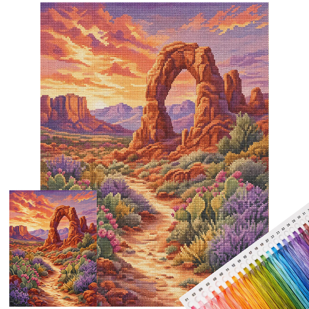 Desert Arch - Full 11CT Stamped Cross Stitch 40x53CM - Huacan