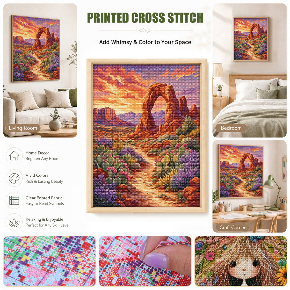 Desert Arch - Full 11CT Stamped Cross Stitch 40x53CM - Huacan
