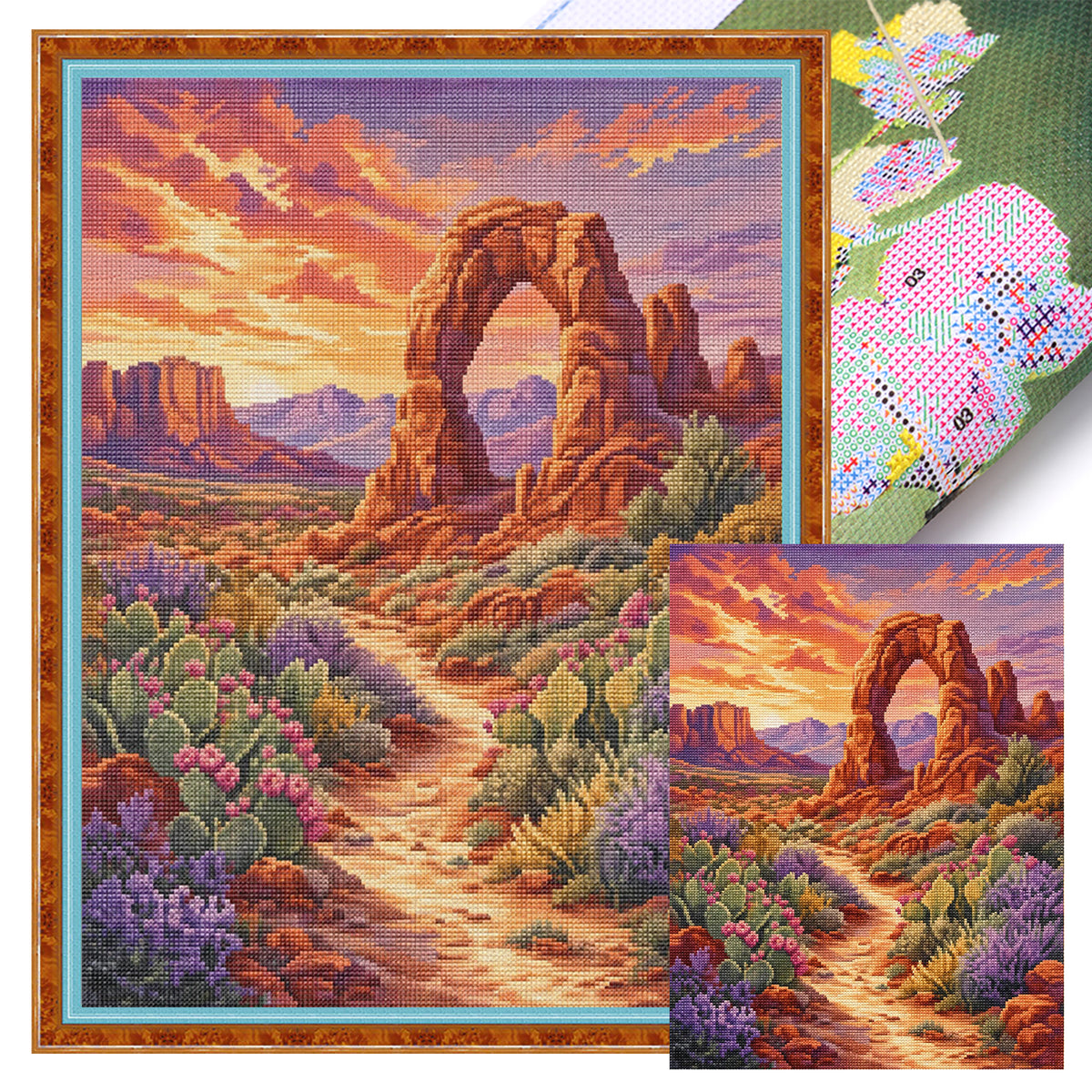 Desert Arch - Full 11CT Stamped Cross Stitch 40x53CM - Huacan