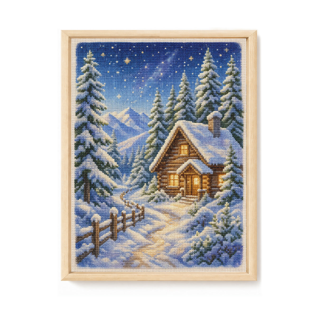 Winter Chalet - Full 11CT Stamped Cross Stitch 40x53CM - Huacan