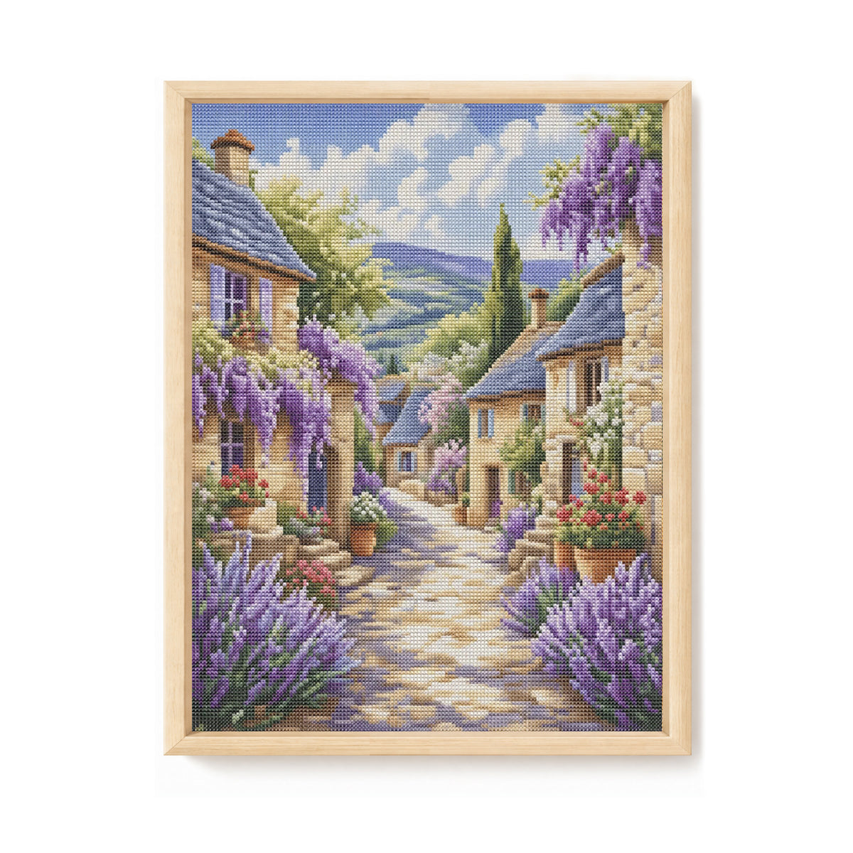 Lavendel-Weiler - Vollständiges 11CT gestempeltes Kreuzstich-Set 40x53CM - Huacan