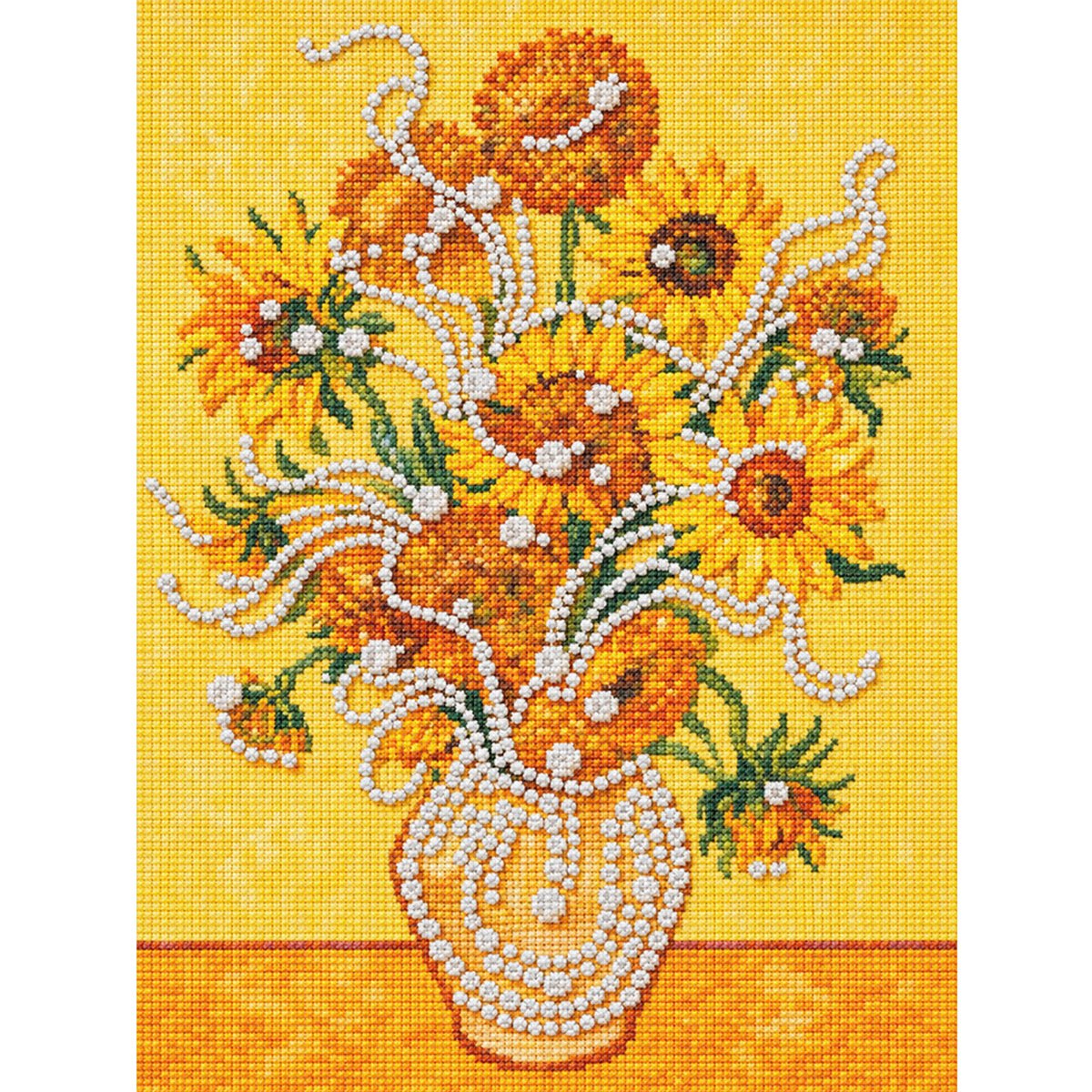 Sunflower - Full 14CT Stamped Cross Stitch 30x40CM - Huacan
