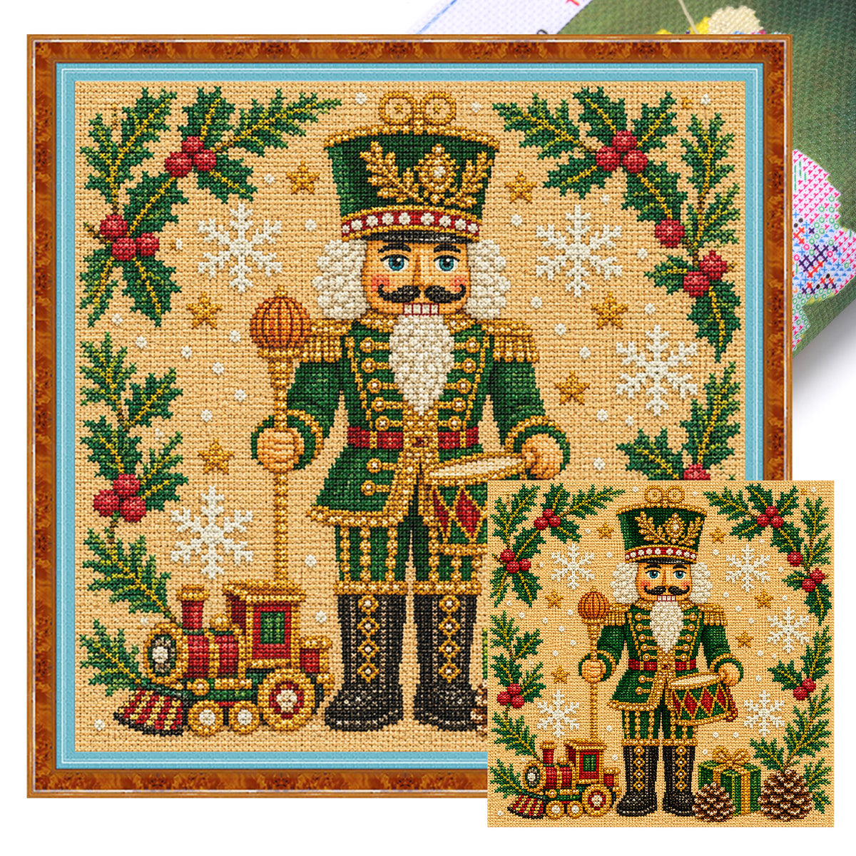 Christmas Nutcracker - Full 11CT Stamped Cross Stitch 45x45CM - Huacan