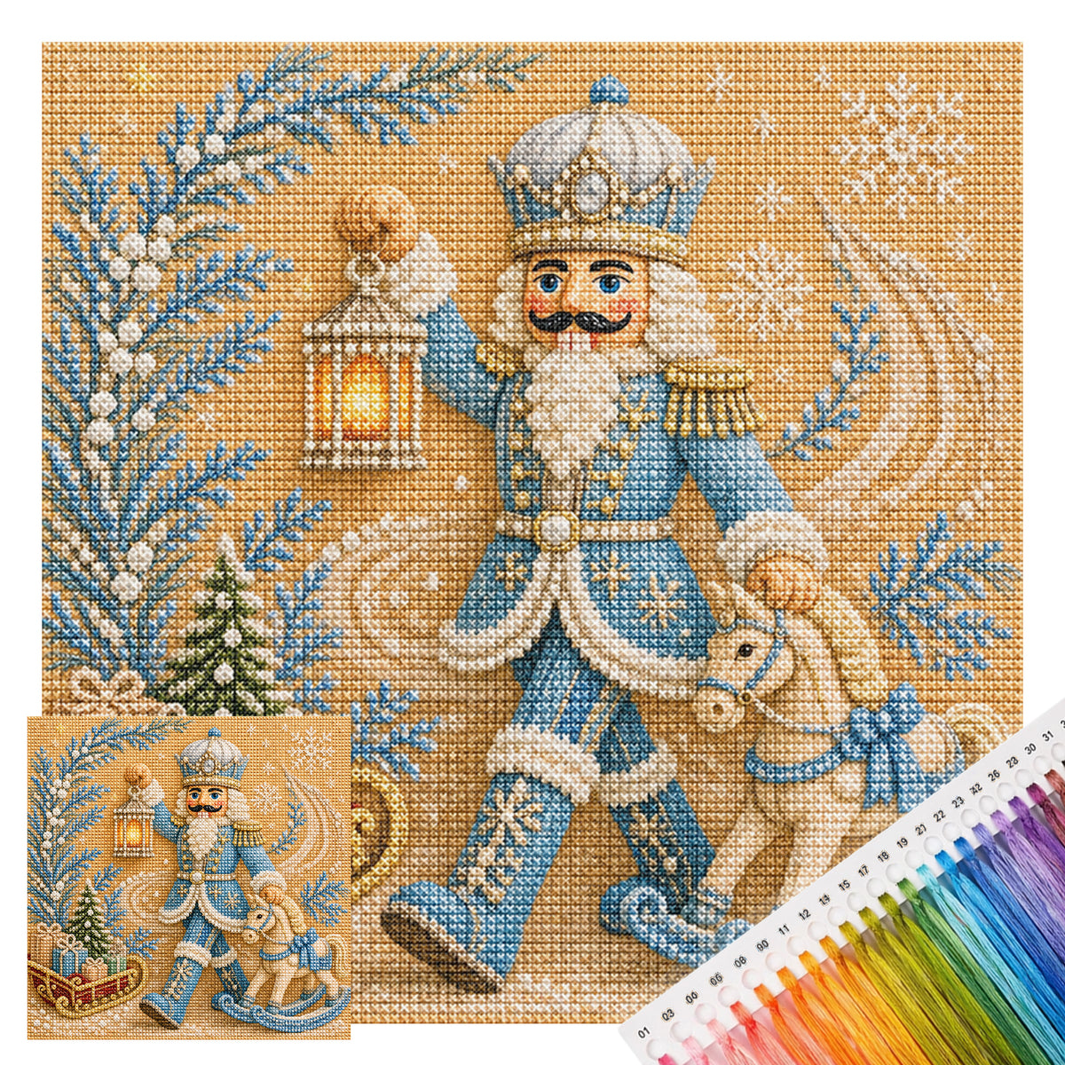 Nutcracker - Full 11CT Stamped Cross Stitch 45x45CM - Huacan