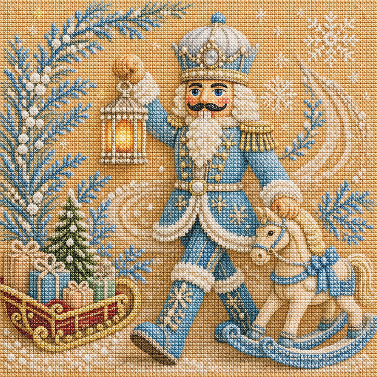 Nutcracker - Full 11CT Stamped Cross Stitch 45x45CM - Huacan
