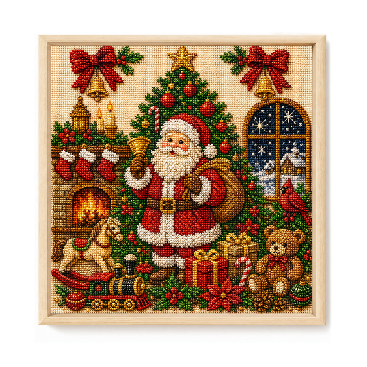 Weihnachtsmann - Vollständiges 11CT gestempeltes Kreuzstich-Set 45x45CM - Huacan