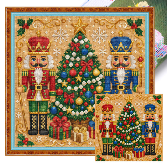 Nussknacker - Vollständiges 14CT Stempel-Kreuzstich-Set 45x45CM - Huacan