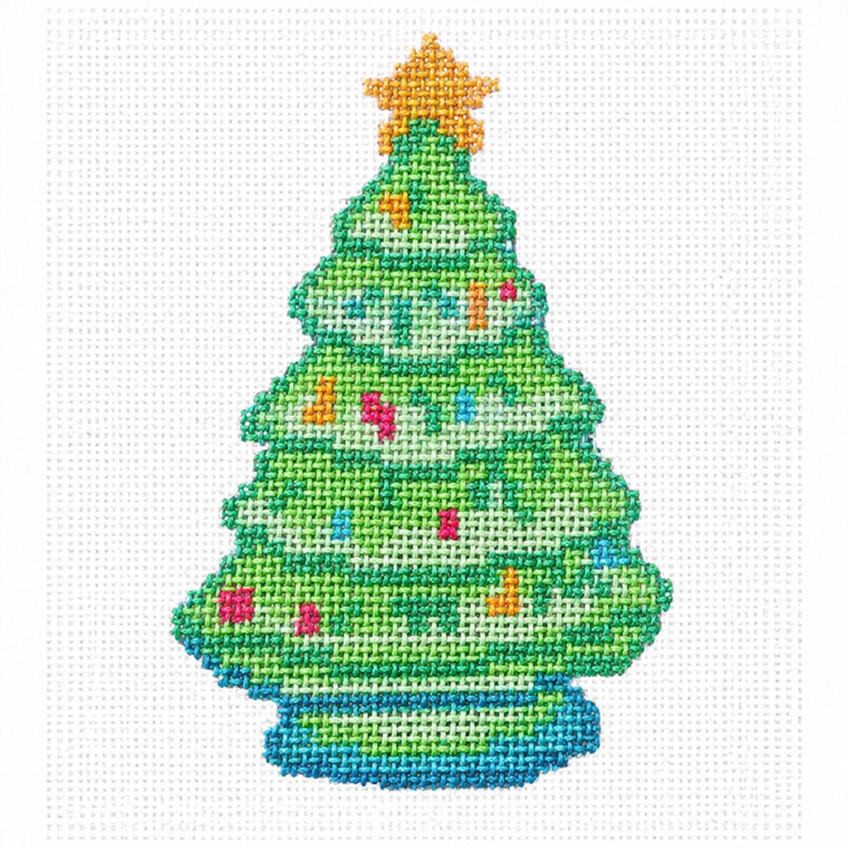 Geschmückter Weihnachtsbaum - Vollständiges 14CT Stempel-Kreuzstich-Set 40x40CM - Huacan