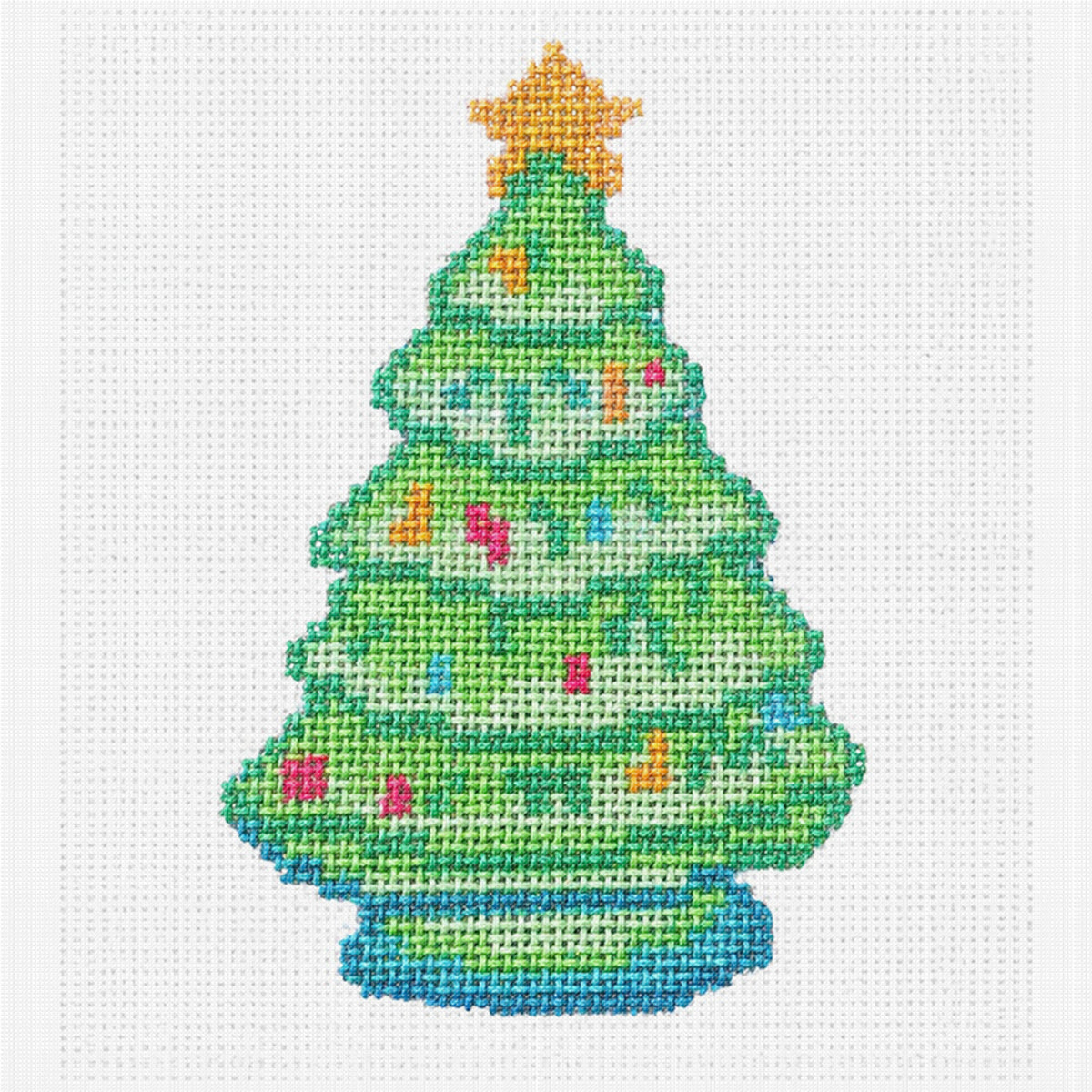 Geschmückter Weihnachtsbaum - Vollständiges 14CT Stempel-Kreuzstich-Set 40x40CM - Huacan