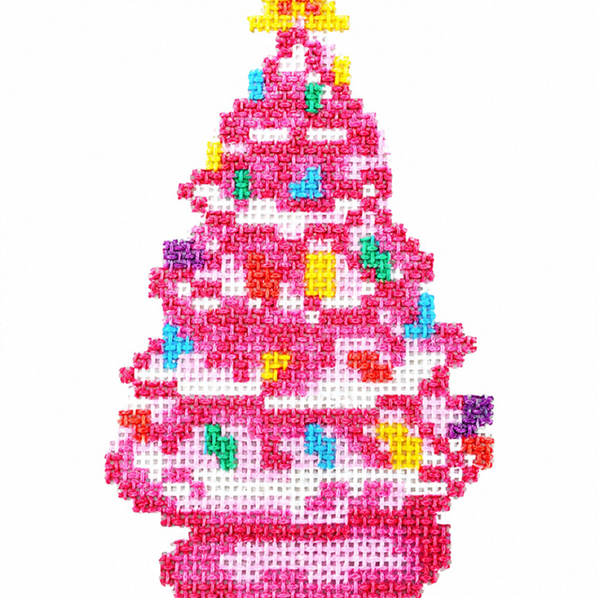Rosa Weihnachtsbaum - Vollständiges 14CT gestempeltes Kreuzstich-Set 40x40CM - Huacan