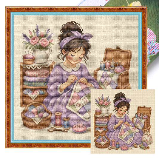 Quilt Craft – Vollständiges 14CT gestempeltes Kreuzstichset 30x30CM – Huacan