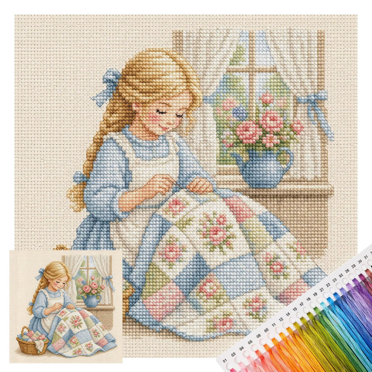 Fenster-Stickerei – Vollständiges 14CT Stempel-Kreuzstich-Set 30x30 cm – Huacan