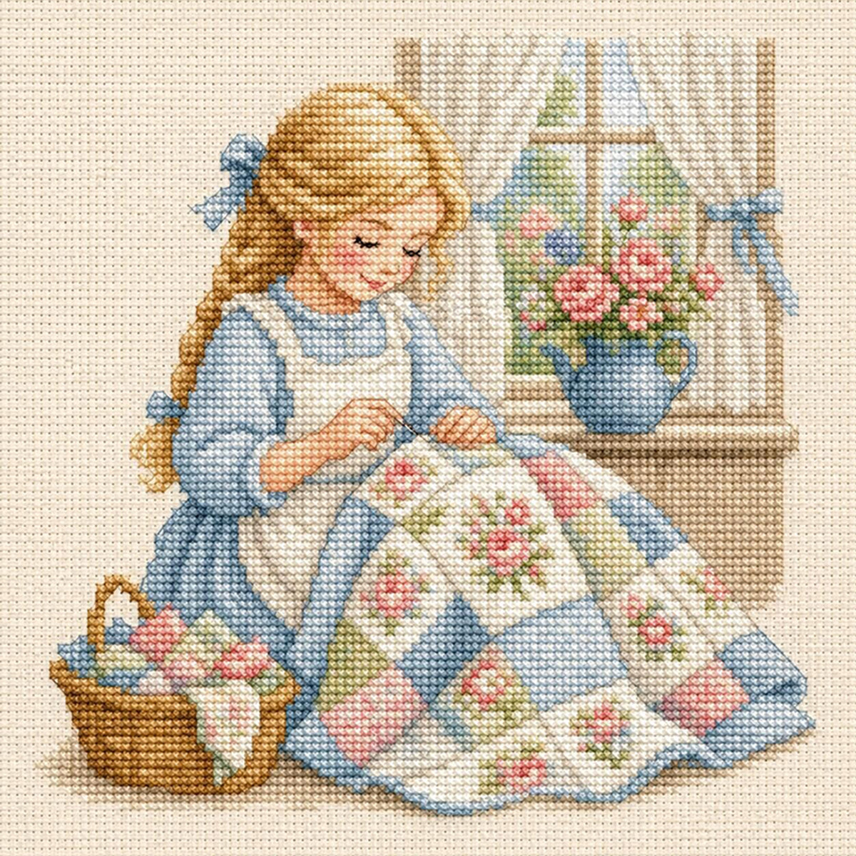 Fenster-Stickerei – Vollständiges 14CT Stempel-Kreuzstich-Set 30x30 cm – Huacan