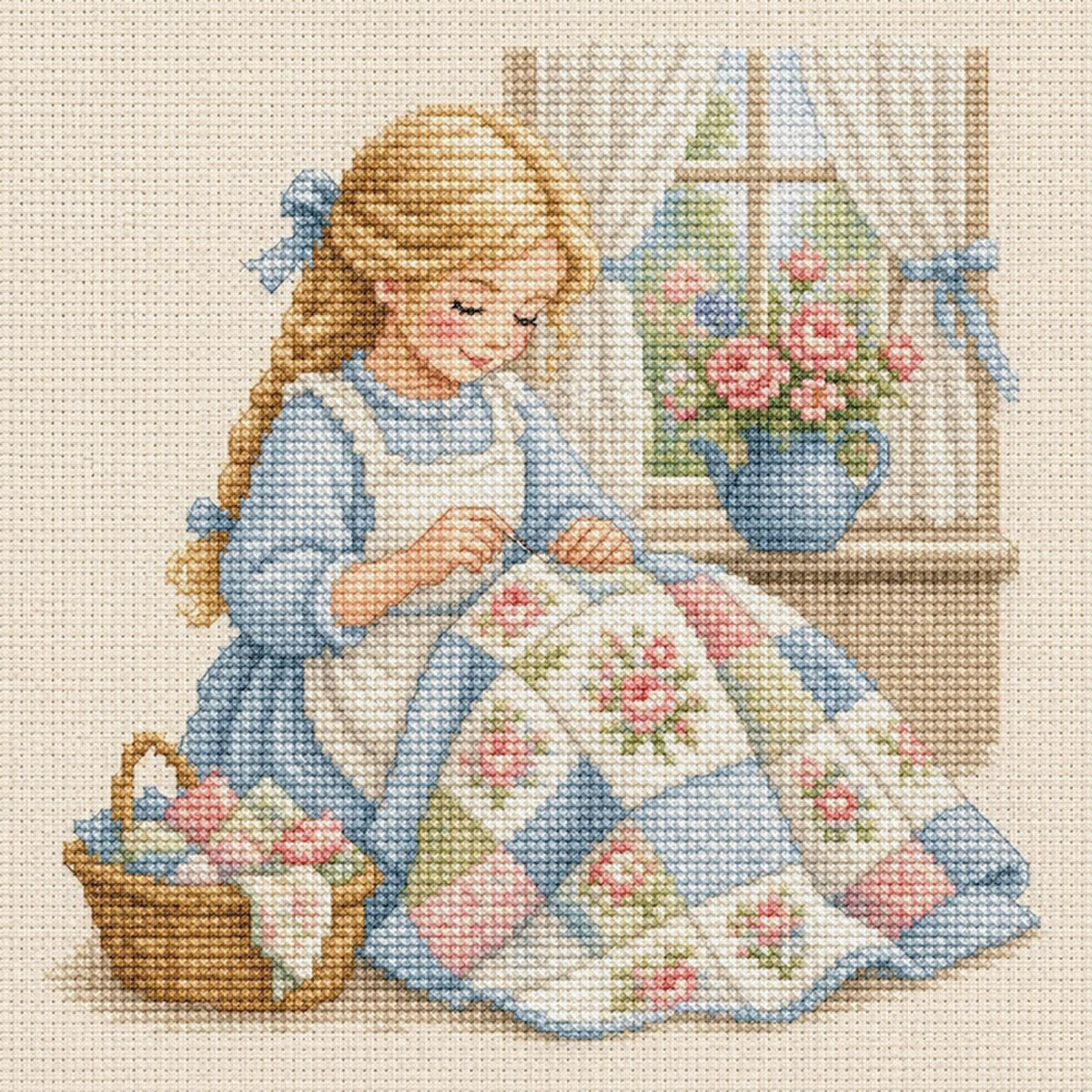 Fenster-Stickerei – Vollständiges 14CT Stempel-Kreuzstich-Set 30x30 cm – Huacan
