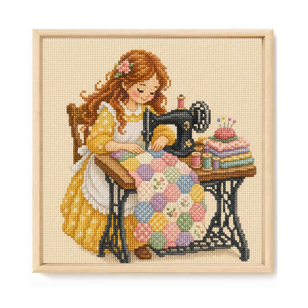Vintage-Nähen – Komplettes 14CT gestempeltes Kreuzstich-Set 30x30 cm – Huacan