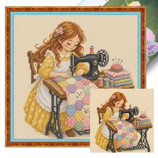 Vintage-Nähen – Komplettes 14CT gestempeltes Kreuzstich-Set 30x30 cm – Huacan