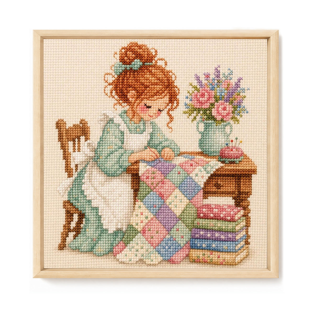 Quiet Stitch - Full 14CT Stamped Cross Stitch 30x30CM - Huacan