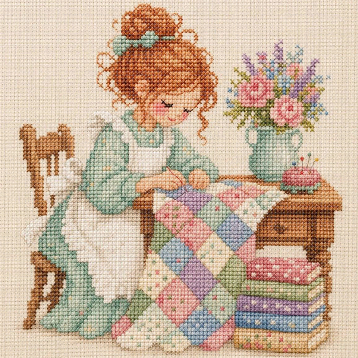 Quiet Stitch - Full 14CT Stamped Cross Stitch 30x30CM - Huacan