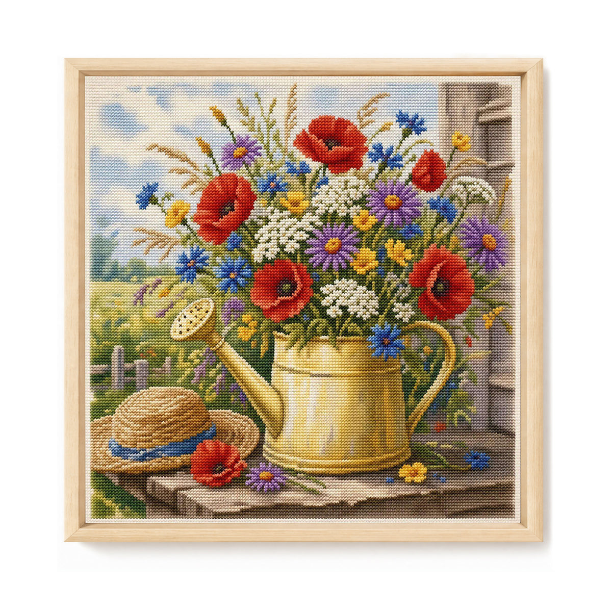 Wildflowers In Bloom - Full 11CT Stamped Cross Stitch 45x45CM - Huacan
