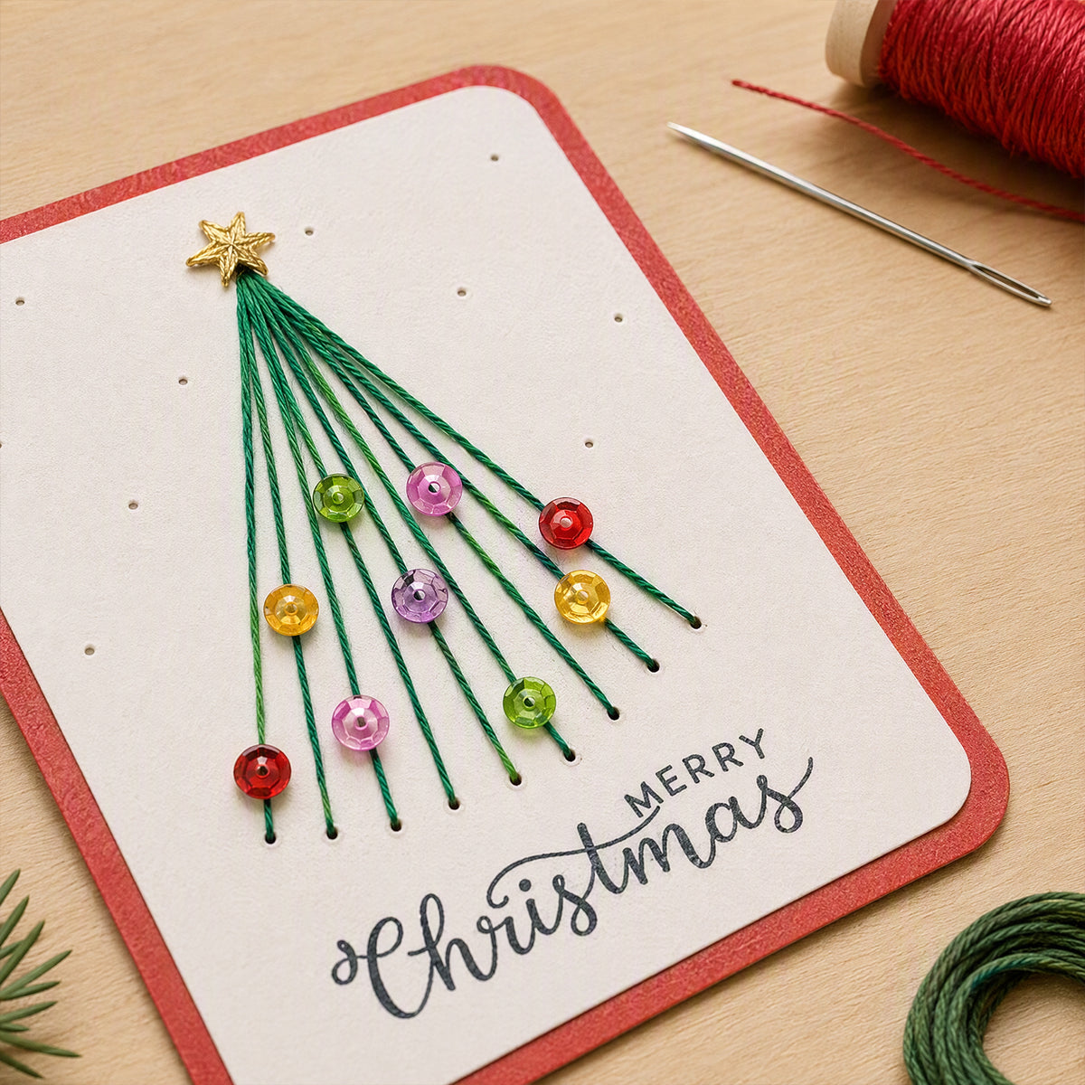 Handmade Holiday Card Embroidery Kit 6 Christmas Designs Included