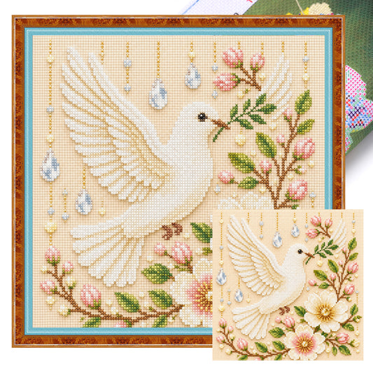 White Dove - Full 14CT Stamped Cross Stitch 30x30CM - Huacan