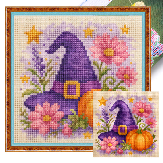 Magischer Kürbis – Vollständiges 14CT gestempeltes Kreuzstich-Set 30x30CM – Huacan