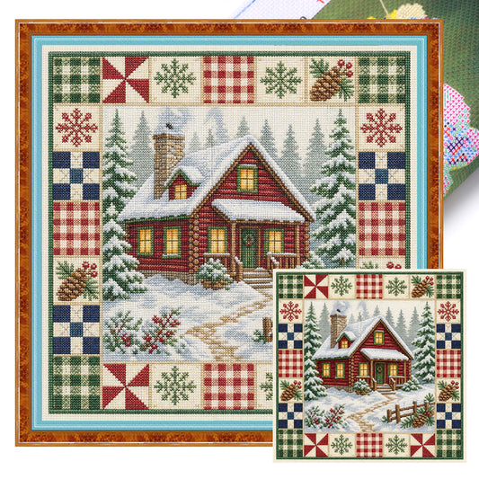 Schneerückzug - Vollständiges 11CT Stempel-Kreuzstich-Set 45x45CM - Huacan
