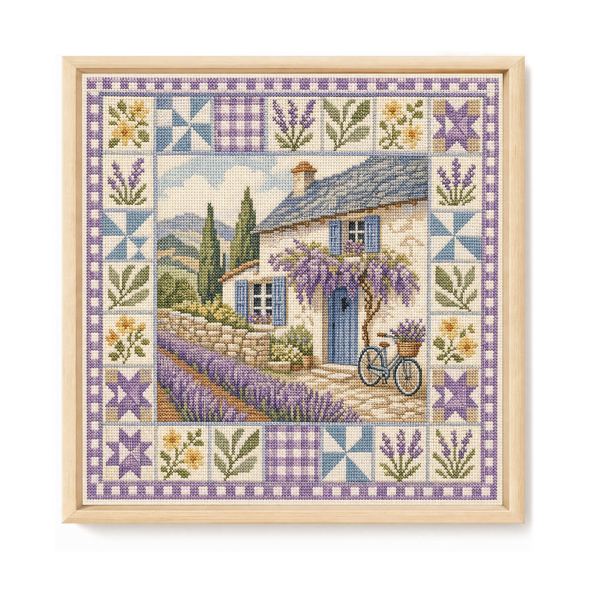 Lilac Manor - Full 11CT Stamped Cross Stitch 45x45CM - Huacan