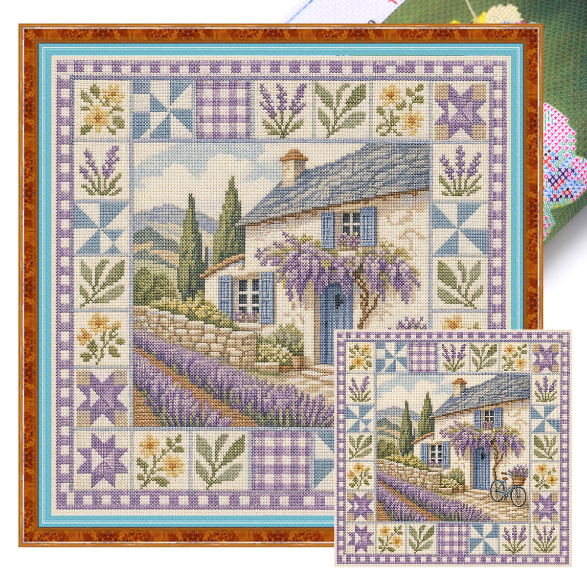 Lilac Manor - Full 11CT Stamped Cross Stitch 45x45CM - Huacan