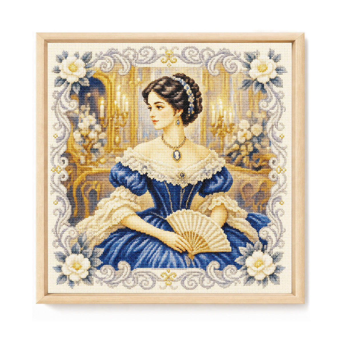 Elegant Lady - Full 11CT Stamped Cross Stitch 45x45CM - Huacan