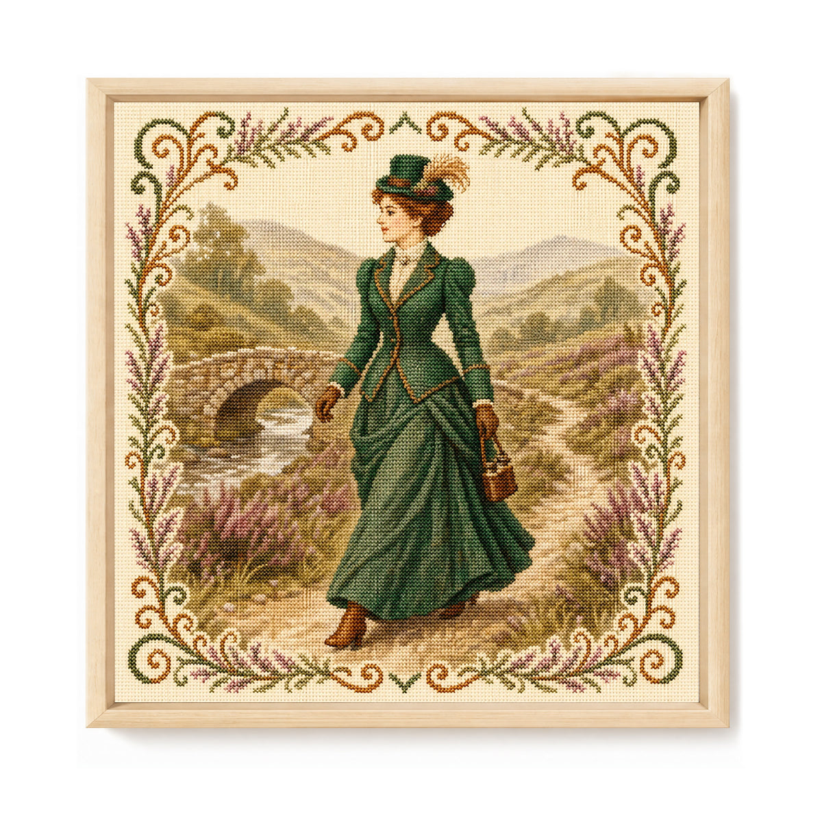 Highland Walk – Vollständiges 11CT gestempeltes Kreuzstich-Set 45x45 cm – Huacan