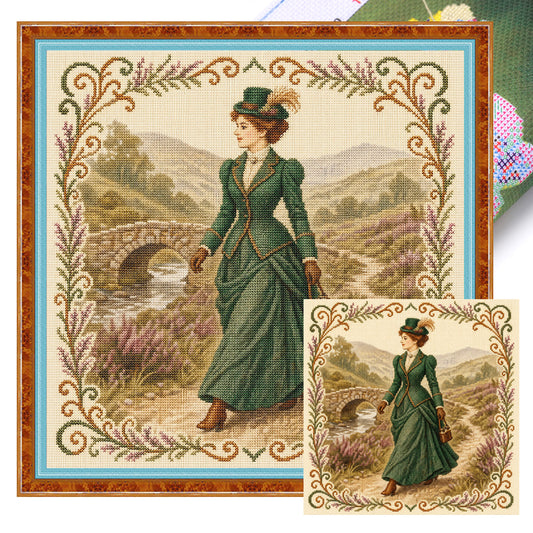 Highland Walk – Vollständiges 11CT gestempeltes Kreuzstich-Set 45x45 cm – Huacan