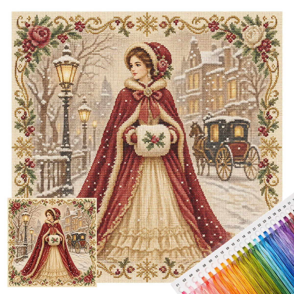 Winterzauber - Vollständiges 11CT Stickpackung Kreuzstich 45x45CM - Huacan