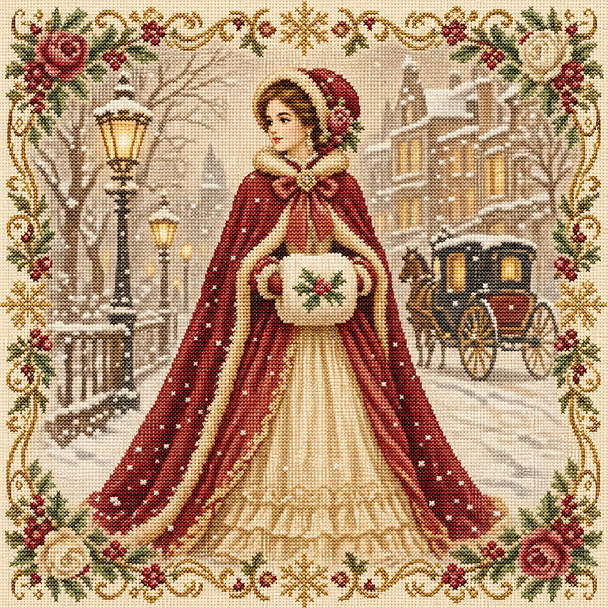 Winterzauber - Vollständiges 11CT Stickpackung Kreuzstich 45x45CM - Huacan