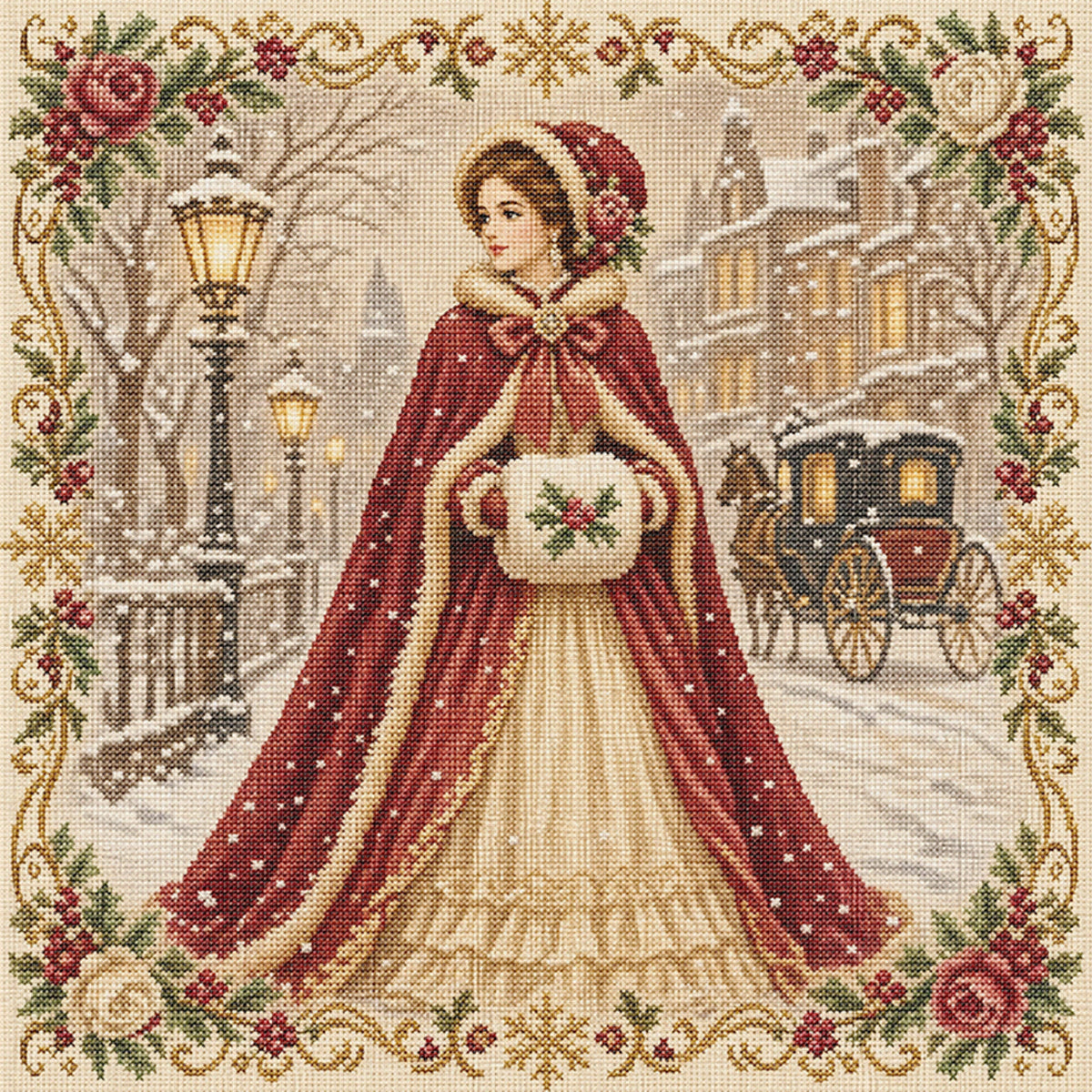 Winterzauber - Vollständiges 11CT Stickpackung Kreuzstich 45x45CM - Huacan