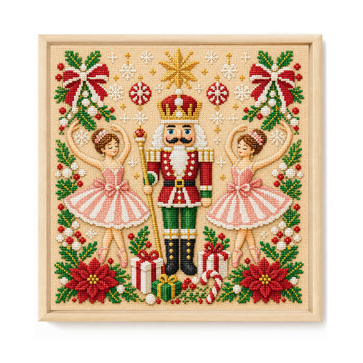 Nussknacker-Ballett – Vollständiges 11CT aufgedrucktes Kreuzstichset 45x45 cm – Yishu