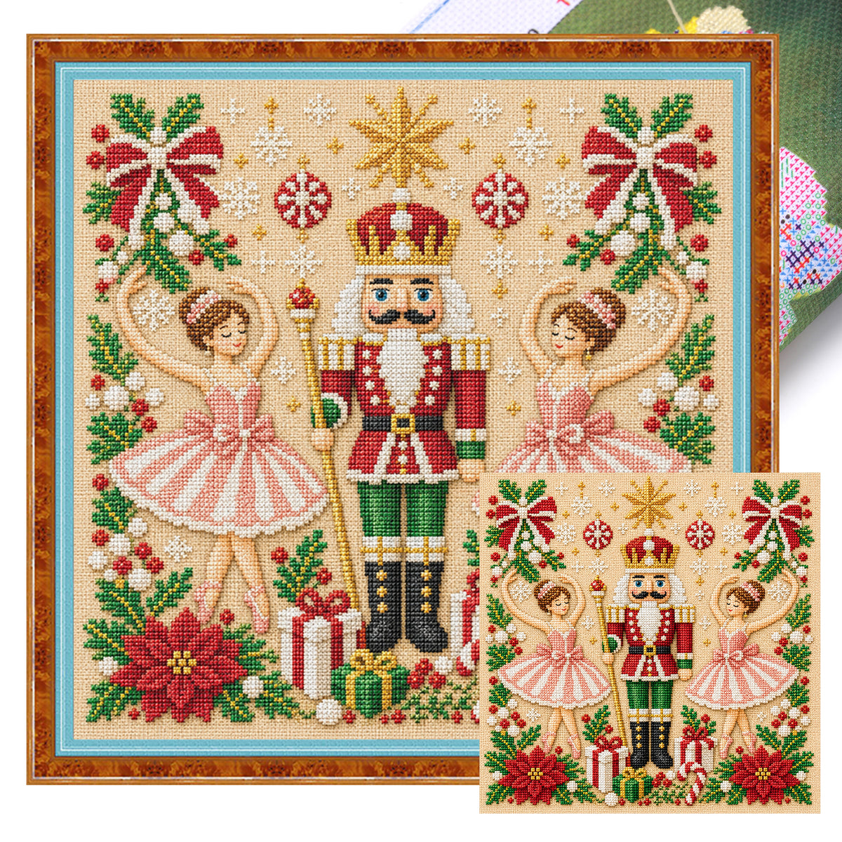 Nussknacker-Ballett – Vollständiges 11CT aufgedrucktes Kreuzstichset 45x45 cm – Yishu