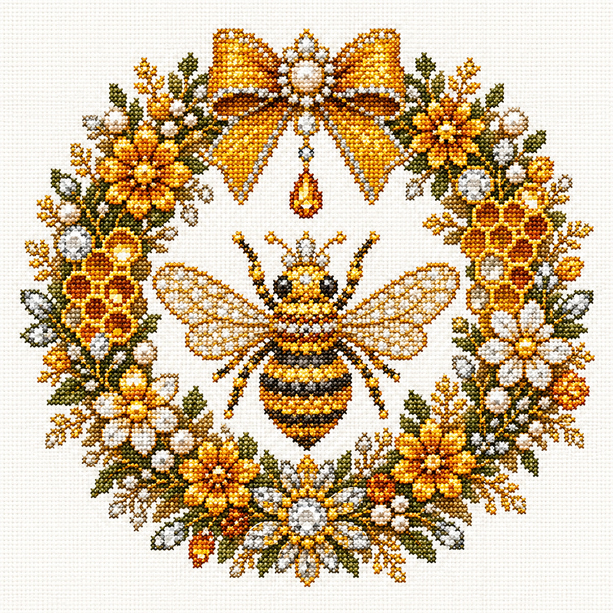 Golden - Full 14CT Stamped Cross Stitch 30x30CM - Huacan