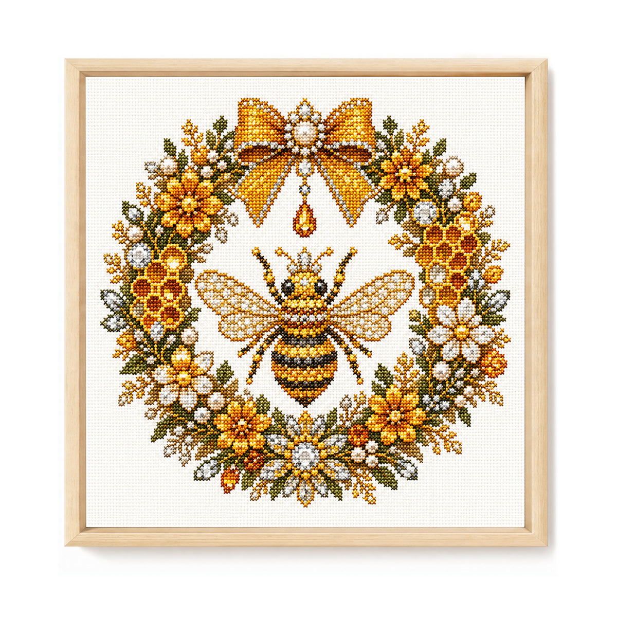 Golden - Full 14CT Stamped Cross Stitch 30x30CM - Huacan