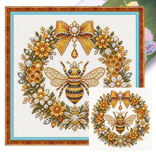 Golden - Full 14CT Stamped Cross Stitch 30x30CM - Huacan