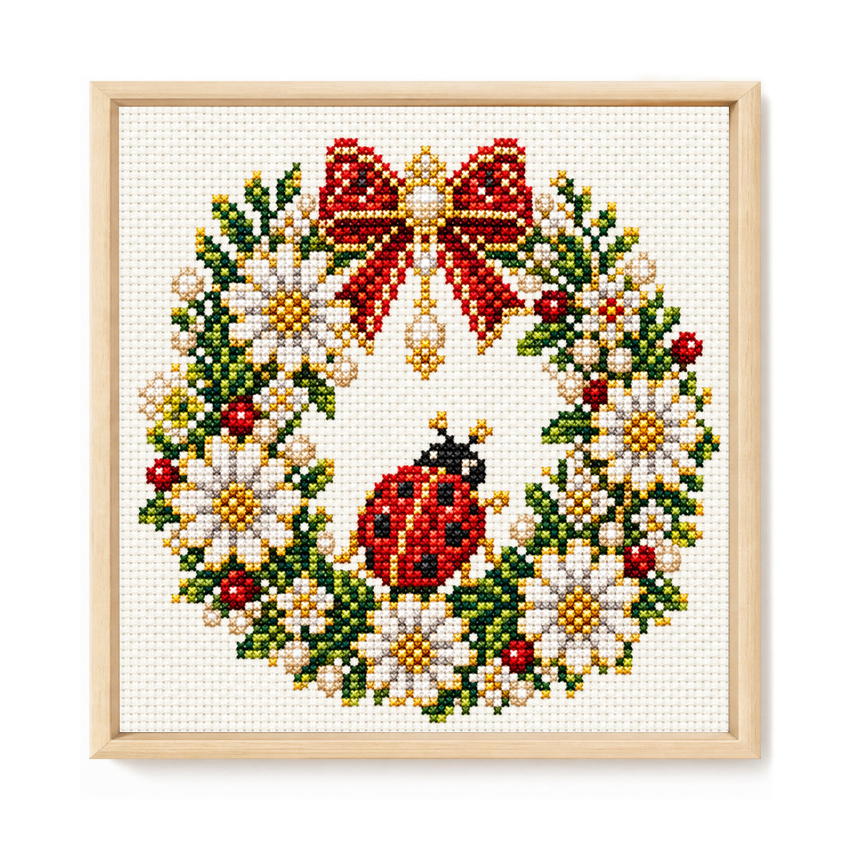 Lady Bug - Full 14CT Stamped Cross Stitch 30x30CM - Huacan