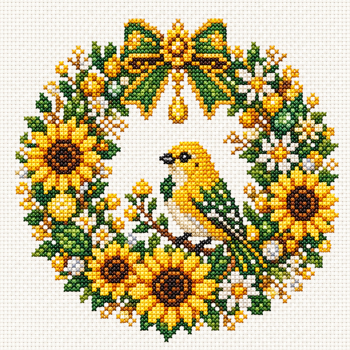 Goldfinch - Full 14CT Stamped Cross Stitch 30x30CM - Huacan