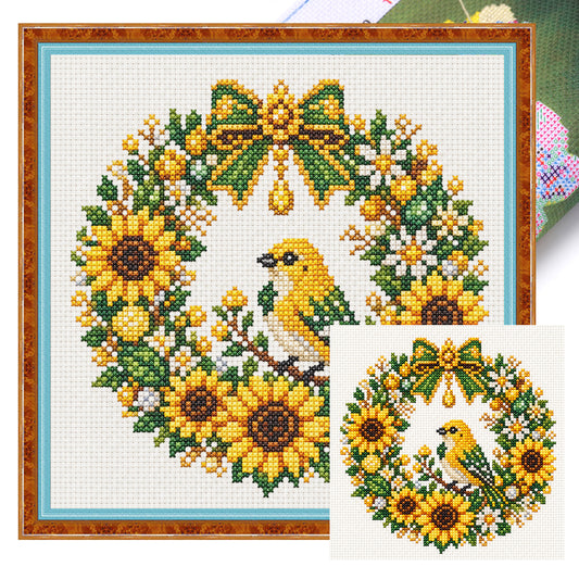 Goldfinch - Full 14CT Stamped Cross Stitch 30x30CM - Huacan