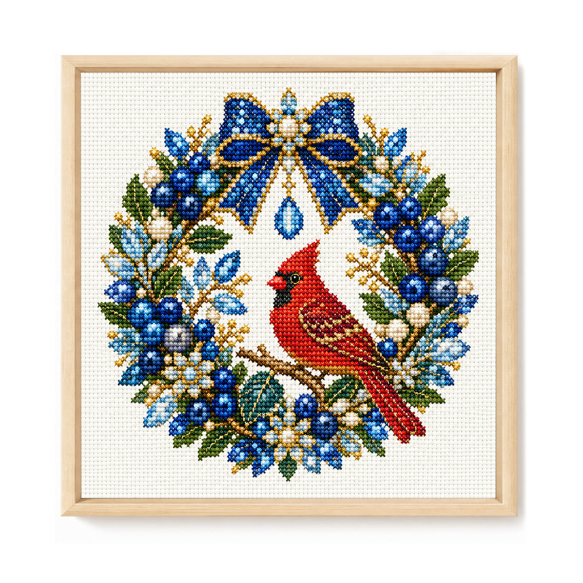 Kardinalvogel – Vollständiges 14CT-Stempel-Kreuzstich-Set 30x30CM – Huacan