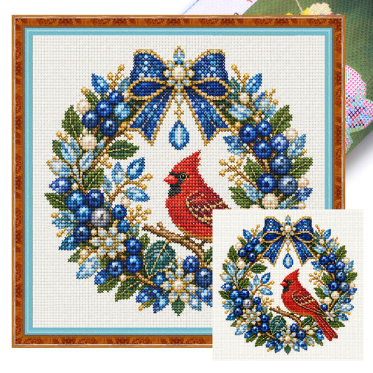 Kardinalvogel – Vollständiges 14CT-Stempel-Kreuzstich-Set 30x30CM – Huacan