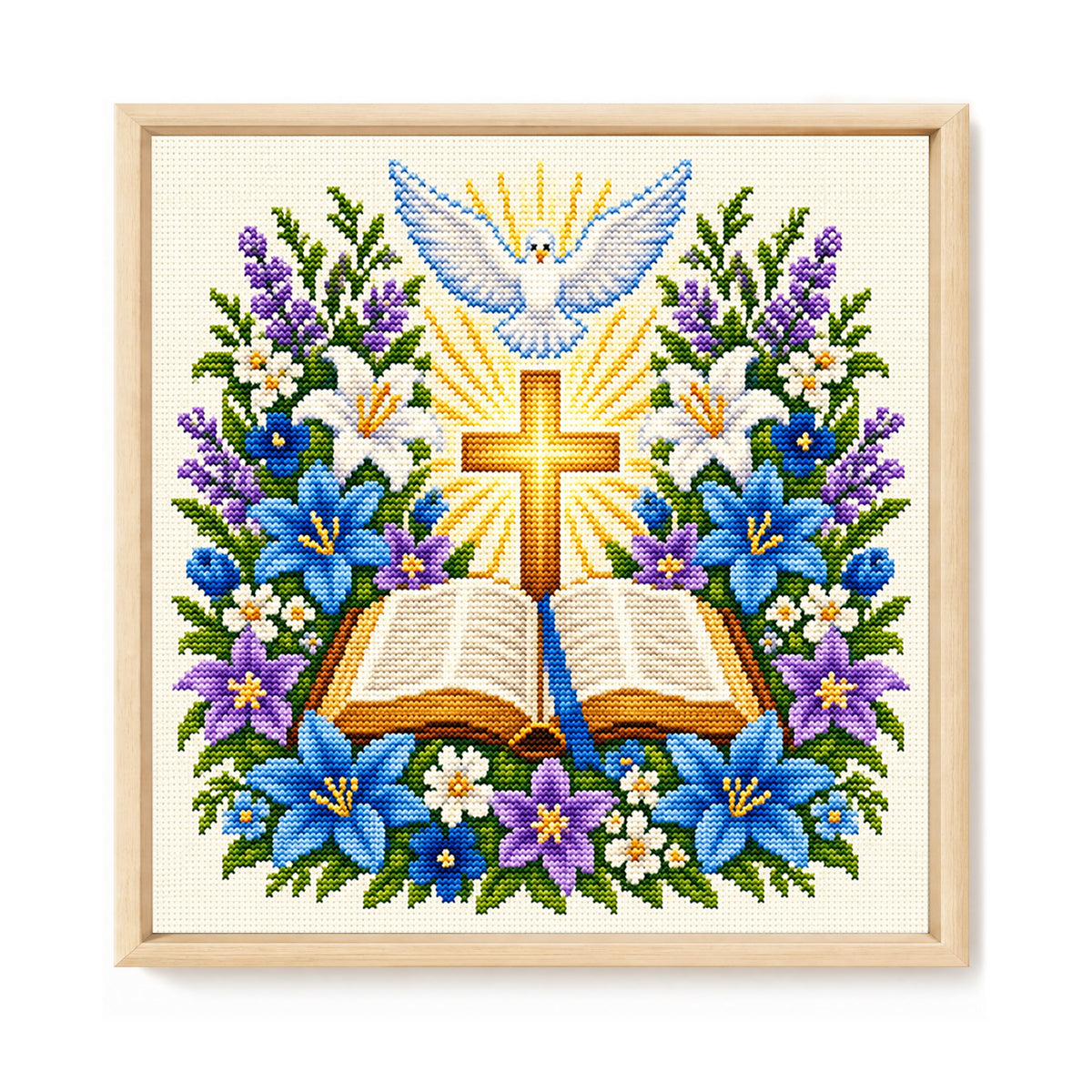 Bibel - Vollständiges 11CT Stempel-Kreuzstich-Set 45x45CM - Huacan